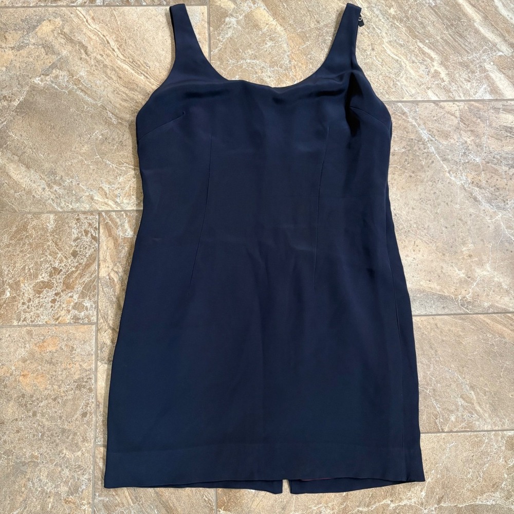 Fifth Avenue Navy Blue Dress Sleeveless Lined Career Cocktail Party 14